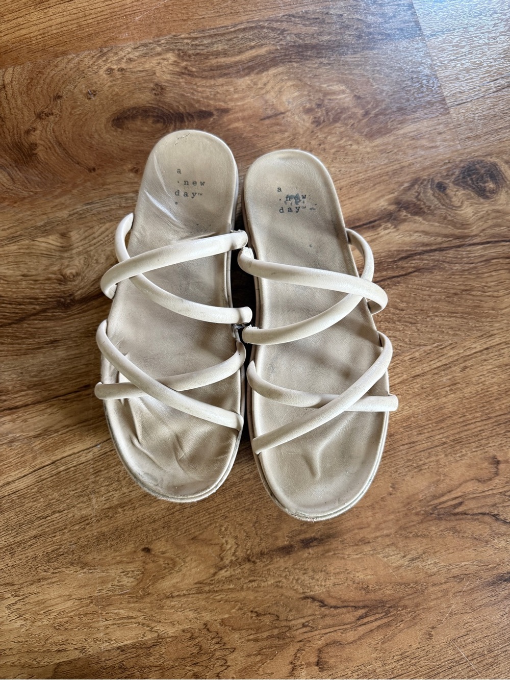 a new day Cream Multi-Strap Slide Sandals